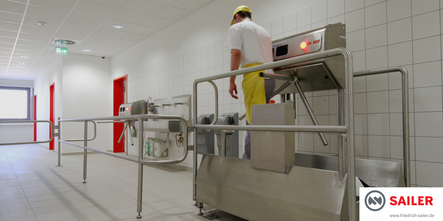 Hygieneschleuse Personalzugang Bäckerei