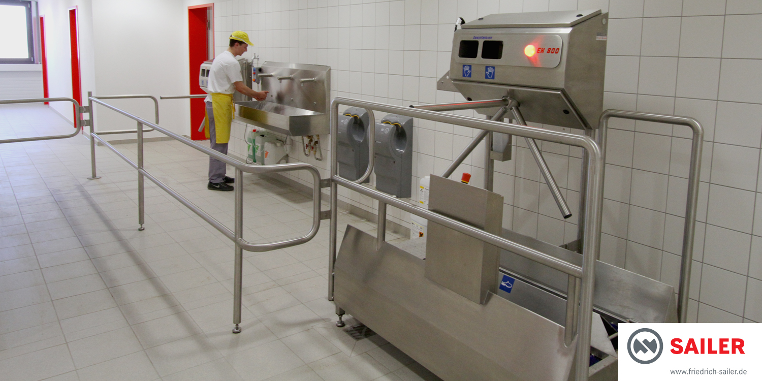 Hygieneschleuse Personalzugang Bäckerei