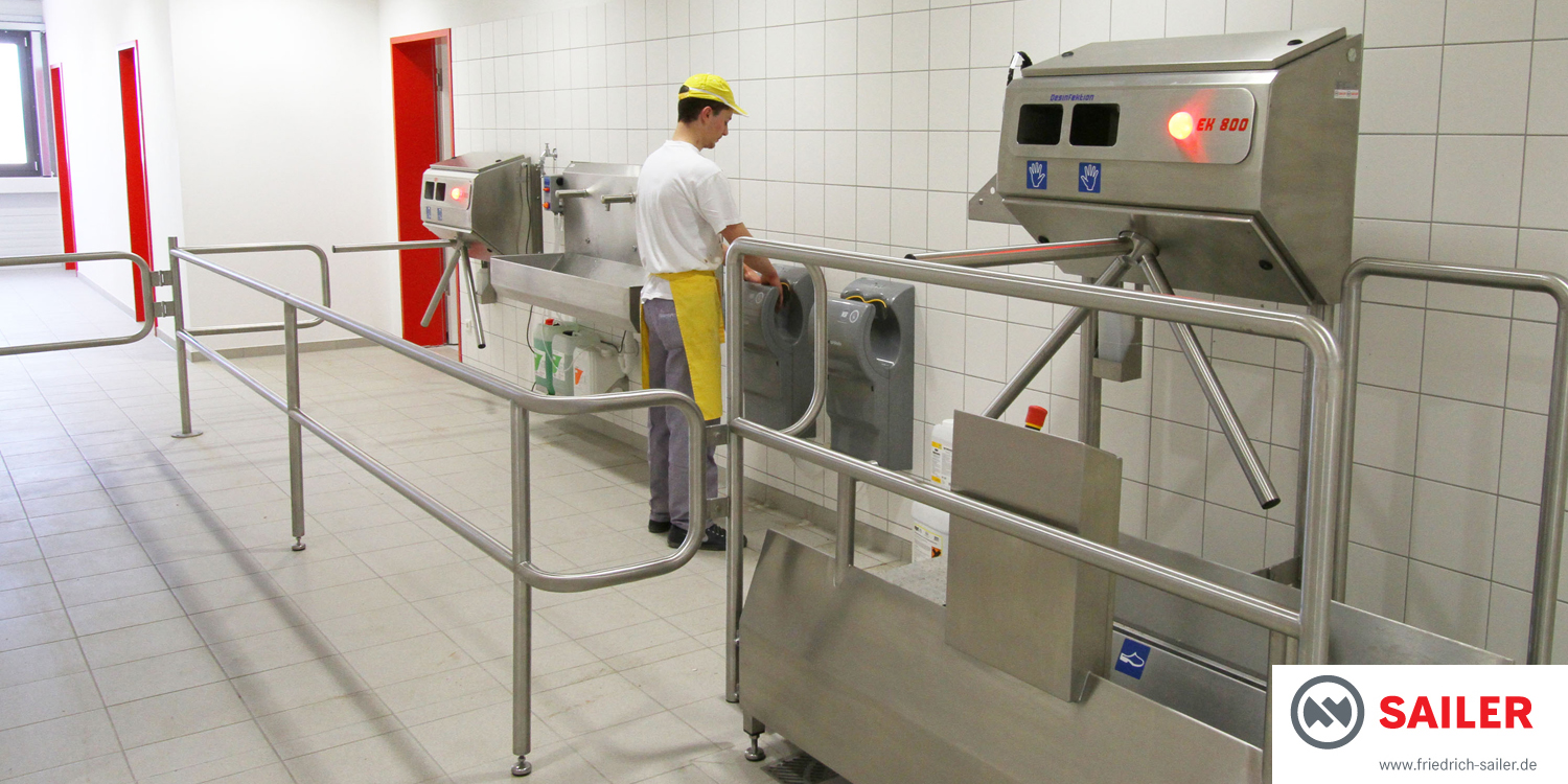 Hygieneschleuse Personalzugang Bäckerei