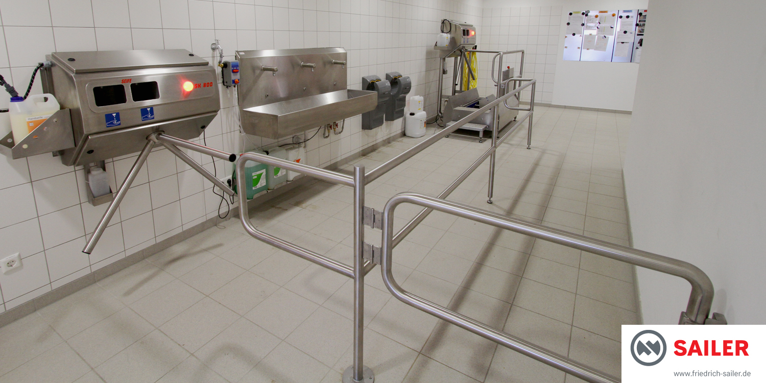 Hygieneschleuse Personalzugang Bäckerei