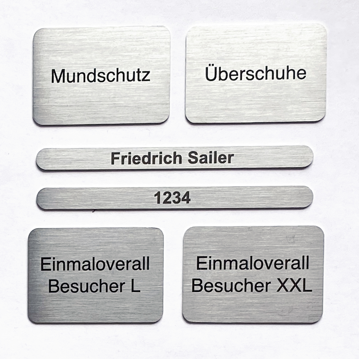 Magnetisches Edelstahlschild zur Beschriftung von HPL-Möbeln