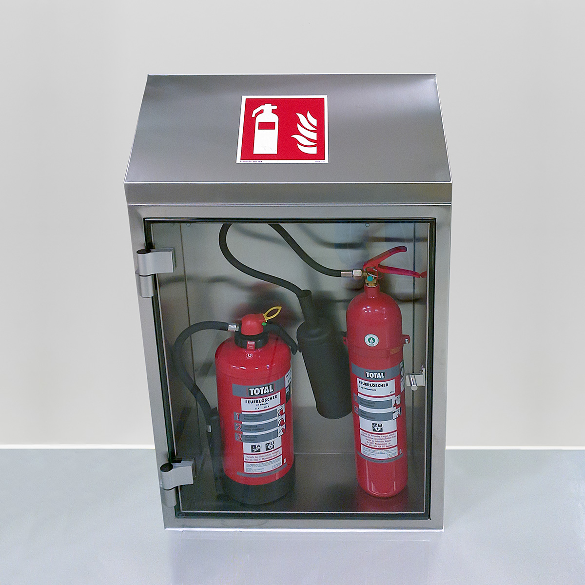 Feuerlöscherkasten Reinraumausführung, ArtNr.: RLS1_FL